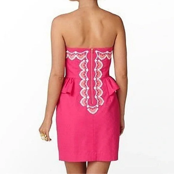 Lily Pulitzer Maybell Pinwheel Hot Pink Strapless Dress - Picture 2 of 5